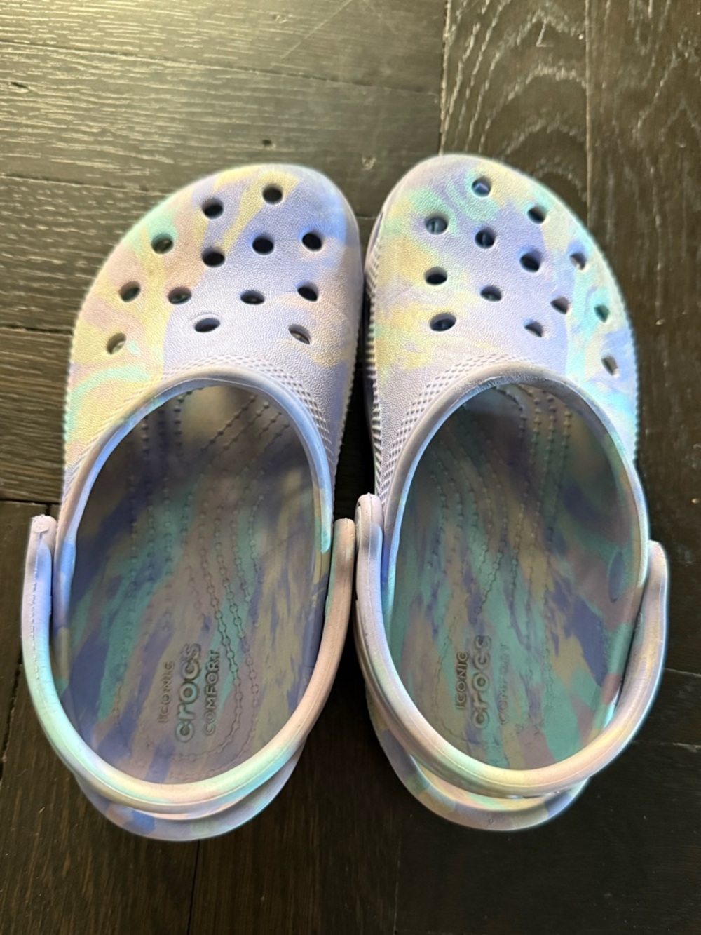 Crocs Kids Clog Marbled Swirl Purple Blue Size C 11